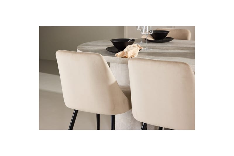 Spisegruppe Narvik 100x200 cm Beige med 6 Night Stoler - Møbler - Bord - Spisegruppe