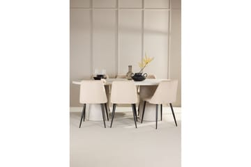 Spisegruppe Narvik 100x200 cm Beige med 6 Night Stoler - Møbler - Bord - Spisegruppe