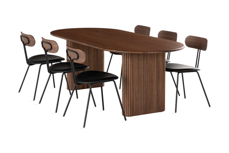 Spisegruppe Neandir 220 cm Oval inkl. 6 Stoler - Spisegruppe