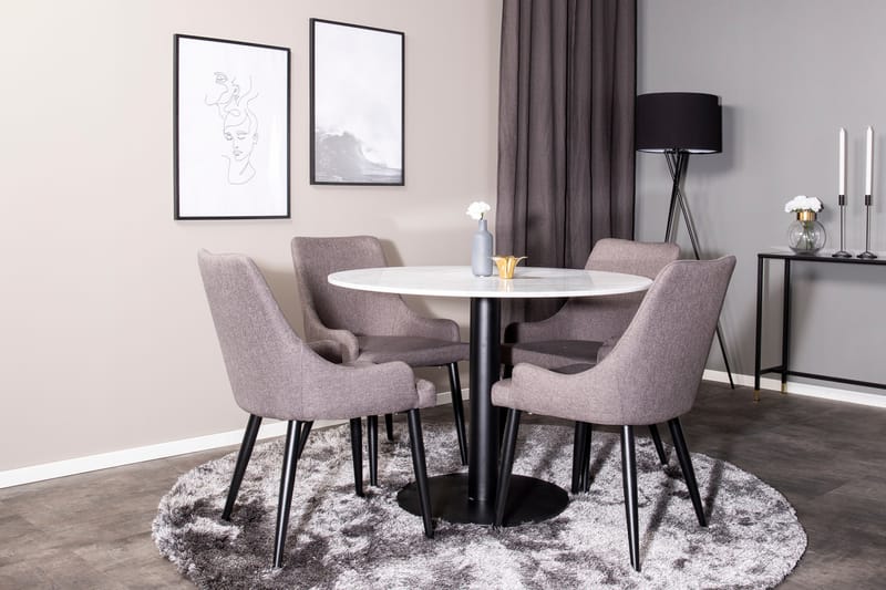 Spisegruppe Netanya 106 cm med 4 Trym Spisestoler - Spisegruppe