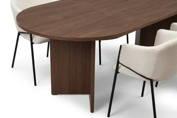 Spisegruppe Nordure Dano uttrekkbart spisebord 160–200 cm med 6 Filip spisestoler Vit - Møbler - Bord - Spisegruppe