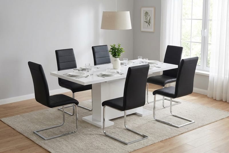 Spisegruppe Ratliff 180 cm uttrekkbar med 4 Cibus stoler - Møbler - Bord - Spisegruppe
