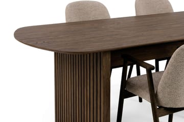 Spisegruppe Richeto 210 cm Røkt eik Mørkebrun/Greige 6 - Røkt eik - Møbler - Bord - Spisegruppe