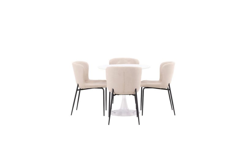 Spisegruppe Rund spisegruppe Hamden, Modesto Beige - Beige - Møbler - Bord - Spisegruppe