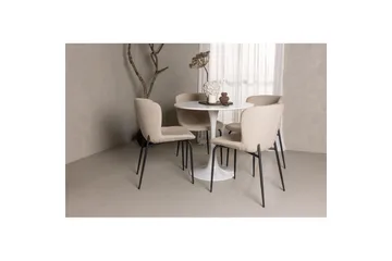 Spisegruppe Rund spisegruppe Hamden, Modesto Beige - Beige - Møbler - Bord - Spisegruppe
