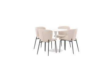 Spisegruppe Rund spisegruppe Hamden, Modesto Beige - Beige - Møbler - Bord - Spisegruppe