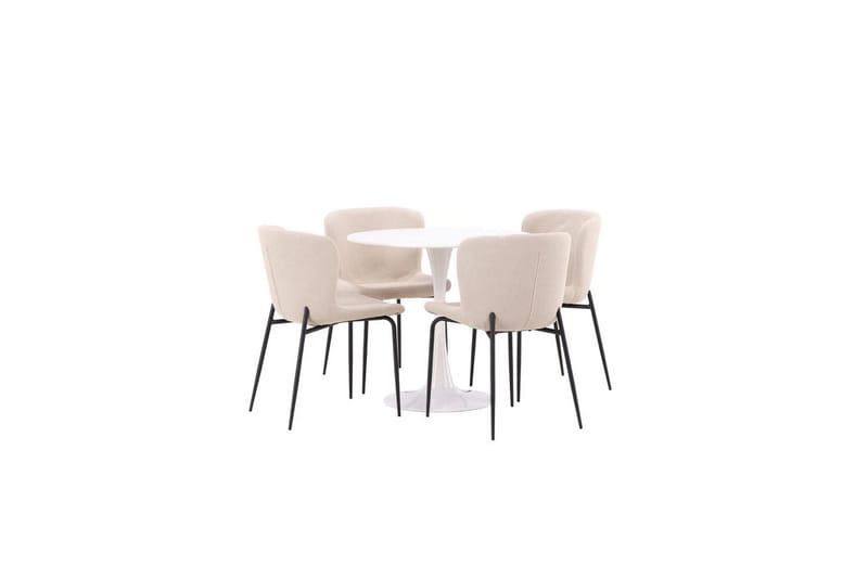 Spisegruppe Rund spisegruppe Hamden, Modesto Beige - Beige - Møbler - Bord - Spisegruppe