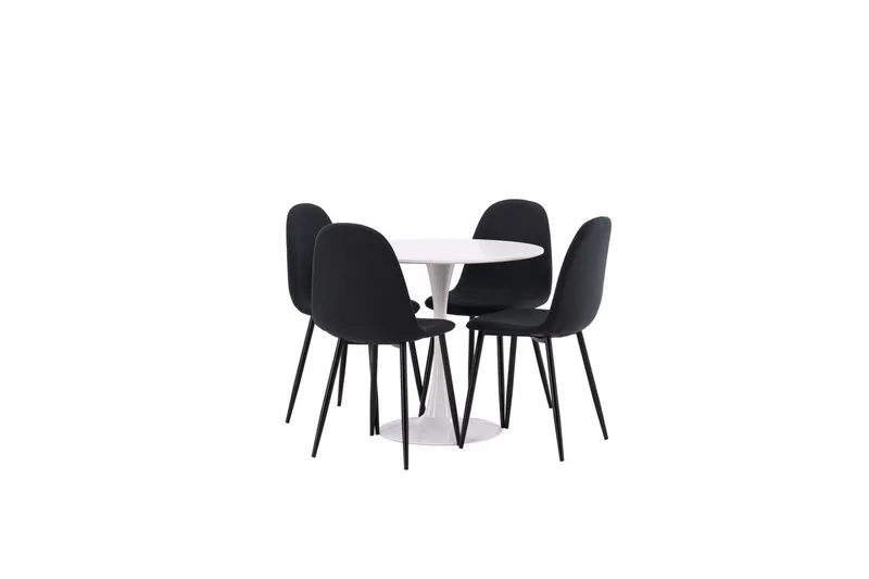 Spisegruppe Rund spisegruppe Hamden, Polar Svart2, Polyester
