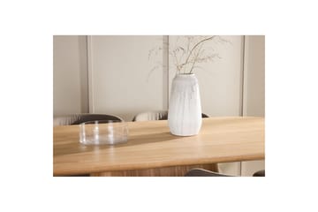 Spisegruppe Stjärnö 200x90 cm Natur med 6 stk Edina Stoler Svart / Brun - Svart / Brun - Møbler - Bord - Spisegruppe