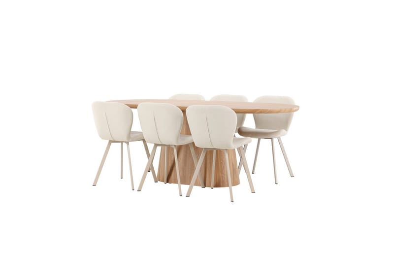 Spisegruppe Stjärnö 200x90 cm Natur med 6 stk Lilja Stoler - Møbler - Bord - Spisegruppe
