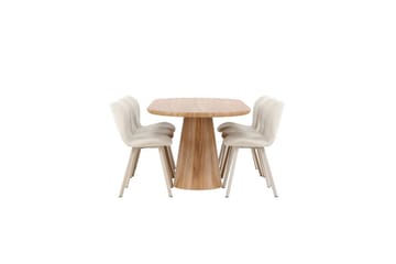 Spisegruppe Stjärnö 200x90 cm Natur med 6 stk Lilja Stoler - Møbler - Bord - Spisegruppe