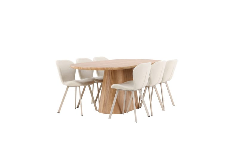 Spisegruppe Stjärnö 200x90 cm Natur med 6 stk Lilja Stoler - Møbler - Bord - Spisegruppe