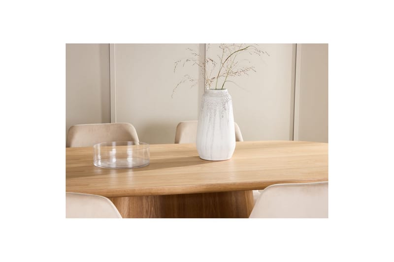 Spisegruppe Stjärnö 200x90 cm Natur med 6 stk Night Stoler - Møbler - Bord - Spisegruppe