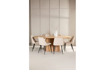 Spisegruppe Stjärnö 200x90 cm Natur med 6 stk Night Stoler - Møbler - Bord - Spisegruppe