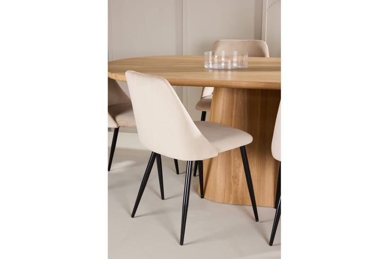 Spisegruppe Stjärnö 200x90 cm Natur med 6 stk Night Stoler - Møbler - Bord - Spisegruppe