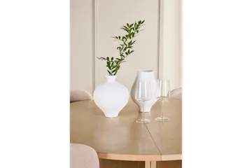 Spisegruppe Strada Rund 120/170 cm Hvit med Astoria Stoler 4 stk, Beige - 4 stk, Beige - Møbler - Bord - Spisegruppe