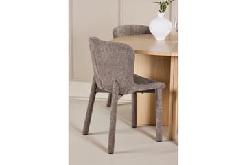 Spisegruppe Strada Rund 120/170 cm Hvit med Astoria Stoler 4 stk, Brun - 4 stk, Brun - Møbler - Bord - Spisegruppe