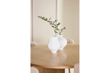 Spisegruppe Strada Rund 120/170 cm Hvit med Astoria Stoler 6 stk, Beige - 6 stk, Beige - Møbler - Bord - Spisegruppe