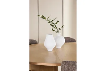 Spisegruppe Strada Rund 120/170 cm Hvit med Astoria Stoler 6 stk, Brun - 6 stk, Brun - Møbler - Bord - Spisegruppe