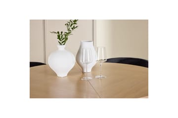 Spisegruppe Strada Rund 120/170 cm Hvit med Edina Stoler 4 stk, Svart - 4 stk, Svart - Møbler - Bord - Spisegruppe