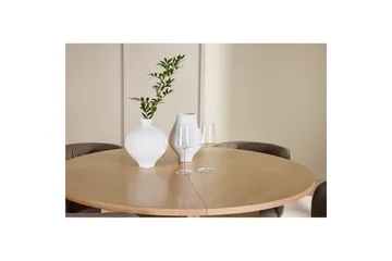 Spisegruppe Strada Rund 120/170 cm Hvit med Edina Stoler 4 stk, Svart / Brun - 4 stk, Svart / Brun - Møbler - Bord - Spisegruppe