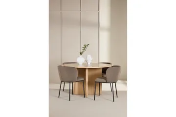 Spisegruppe Strada Rund 120/170 cm Hvit med Edina Stoler 4 stk, Svart / Brun - 4 stk, Svart / Brun - Møbler - Bord - Spisegruppe