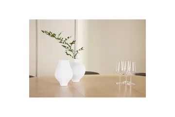 Spisegruppe Strada Rund 120/170 cm Hvit med Edina Stoler 6 stk, Svart / Brun - 6 stk, Svart / Brun - Møbler - Bord - Spisegruppe