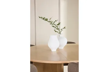 Spisegruppe Strada Rund 120/170 cm Hvit med Edina Stoler 6 stk, Svart / Brun - 6 stk, Svart / Brun - Møbler - Bord - Spisegruppe