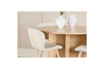 Spisegruppe Strada Rund 120/170 cm Hvit med Lilja Stoler 4 stk - 4 stk - Møbler - Bord - Spisegruppe