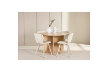 Spisegruppe Strada Rund 120/170 cm Hvit med Lilja Stoler 4 stk - 4 stk - Møbler - Bord - Spisegruppe