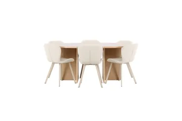 Spisegruppe Strada Rund 120/170 cm Hvit med Lilja Stoler 6 stk - 6 stk - Møbler - Bord - Spisegruppe