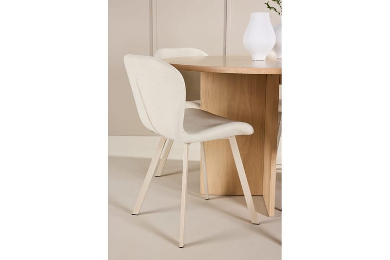 Spisegruppe Strada Rund 120/170 cm Hvit med Lilja Stoler 6 stk - 6 stk - Møbler - Bord - Spisegruppe