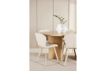 Spisegruppe Strada Rund 120/170 cm Hvit med Lilja Stoler 6 stk - 6 stk - Møbler - Bord - Spisegruppe