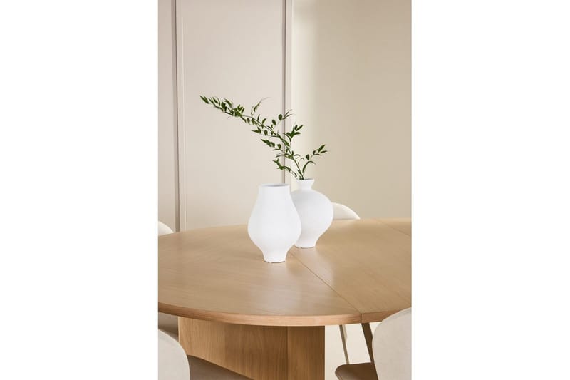 Spisegruppe Strada Rund 120/170 cm Hvit med Lilja Stoler 6 stk - 6 stk - Møbler - Bord - Spisegruppe