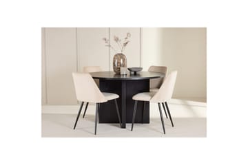 Spisegruppe Strada Rund 120/170 cm Svart med Night Stoler 4 stk - 4 stk - Møbler - Bord - Spisegruppe