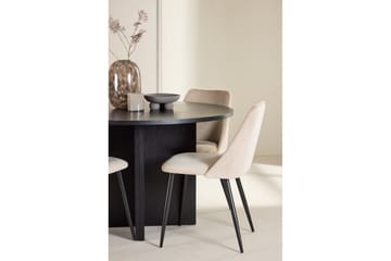 Spisegruppe Strada Rund 120/170 cm Svart med Night Stoler 4 stk - 4 stk - Møbler - Bord - Spisegruppe