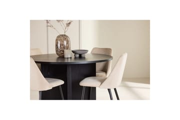 Spisegruppe Strada Rund 120/170 cm Svart med Night Stoler 4 stk - 4 stk - Møbler - Bord - Spisegruppe