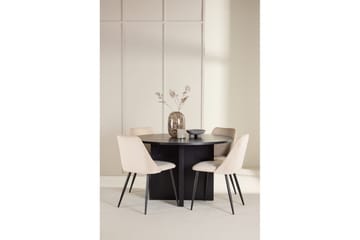 Spisegruppe Strada Rund 120/170 cm Svart med Night Stoler 4 stk - 4 stk - Møbler - Bord - Spisegruppe