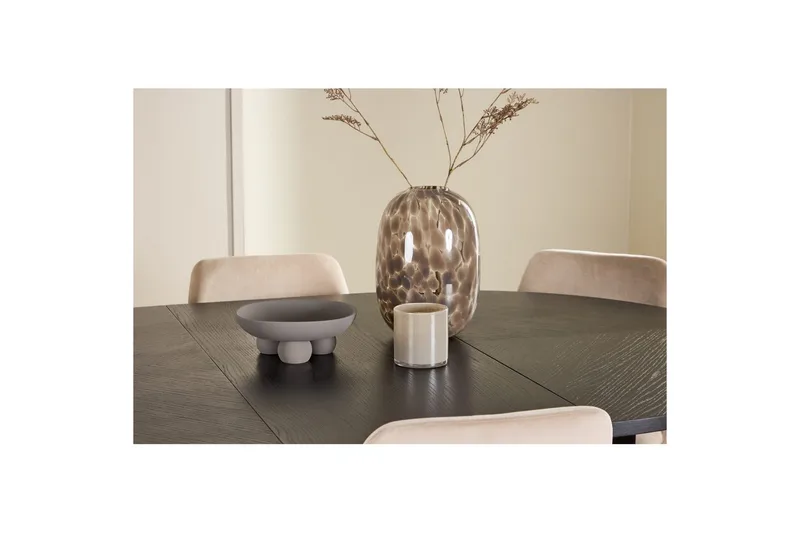 Spisegruppe Strada Rund 120/170 cm Svart med Night Stoler 6 stk - 6 stk - Møbler - Bord - Spisegruppe