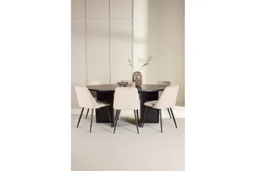 Spisegruppe Strada Rund 120/170 cm Svart med Night Stoler 6 stk - 6 stk - Møbler - Bord - Spisegruppe
