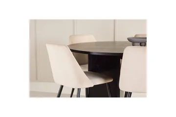 Spisegruppe Strada Rund 120/170 cm Svart med Night Stoler 6 stk - 6 stk - Møbler - Bord - Spisegruppe