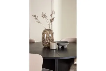 Spisegruppe Strada Rundt 120/170 cm Svart med Astoria Stoler 4 stk, Beige - 4 stk, Beige - Møbler - Bord - Spisegruppe