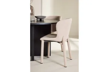 Spisegruppe Strada Rundt 120/170 cm Svart med Astoria Stoler 4 stk, Beige - 4 stk, Beige - Møbler - Bord - Spisegruppe