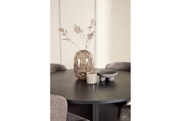 Spisegruppe Strada Rundt 120/170 cm Svart med Astoria Stoler 4 stk, Brun - 4 stk, Brun - Møbler - Bord - Spisegruppe