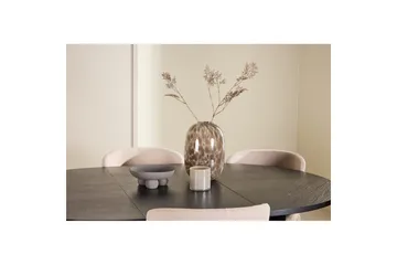 Spisegruppe Strada Rundt 120/170 cm Svart med Astoria Stoler 6 stk, Beige - 6 stk, Beige - Møbler - Bord - Spisegruppe