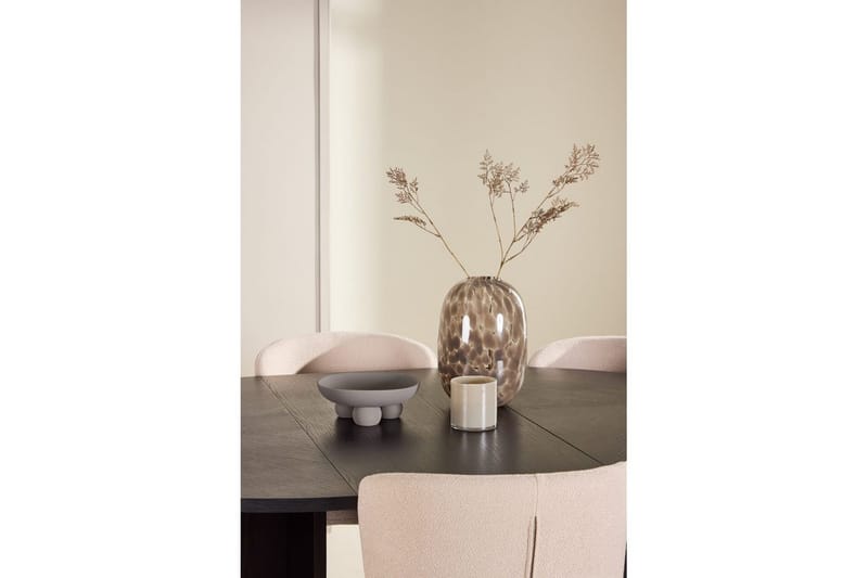 Spisegruppe Strada Rundt 120/170 cm Svart med Astoria Stoler 6 stk, Beige - 6 stk, Beige - Møbler - Bord - Spisegruppe