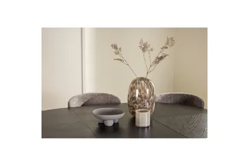 Spisegruppe Strada Rundt 120/170 cm Svart med Astoria Stoler 6 stk, Brun - 6 stk, Brun - Møbler - Bord - Spisegruppe