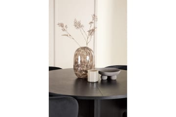 Spisegruppe Strada Rundt 120/170 cm Svart med Edina Stoler 4 stk, Svart - 4 stk, Svart - Møbler - Bord - Spisegruppe