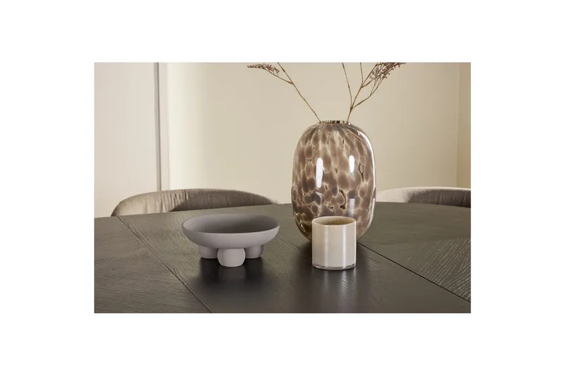 Spisegruppe Strada Rundt 120/170 cm Svart med Edina Stoler 6 stk, Svart / Brun - 6 stk, Svart / Brun - Møbler - Bord - Spisegruppe