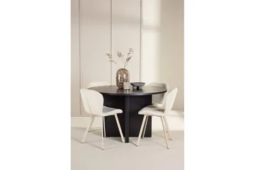 Spisegruppe Strada Rundt 120/170 cm Svart med Lilja Stoler 4 stk - 4 stk - Møbler - Bord - Spisegruppe
